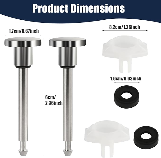 Tub Spout Diverter Repair Kit Set of 2, Universal Bathroom Shower Bathtub Leaky Faucet Repair Replacement Parts Includes 2 Diverter Valve Stems, 2 Cup Seals, 2 Gates (Chrome,Classic)