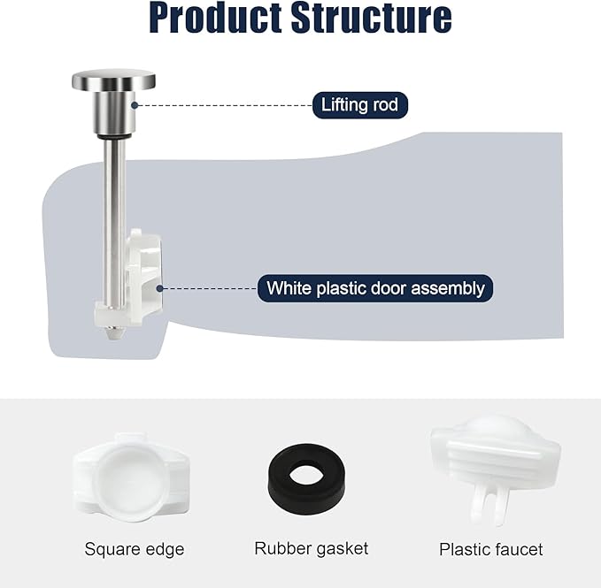 Tub Spout Diverter Repair Kit Set of 2, Universal Bathroom Shower Bathtub Leaky Faucet Repair Replacement Parts Includes 2 Diverter Valve Stems, 2 Cup Seals, 2 Gates (Chrome,Classic)