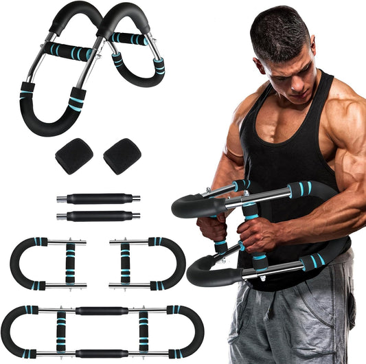 Twister Arm Trainer - Adjustable Chest and Arm Workout Equipment, 40-100lbs Portable Power Twister Bar with Detachable Design for Strength Training Fitness Anywhere