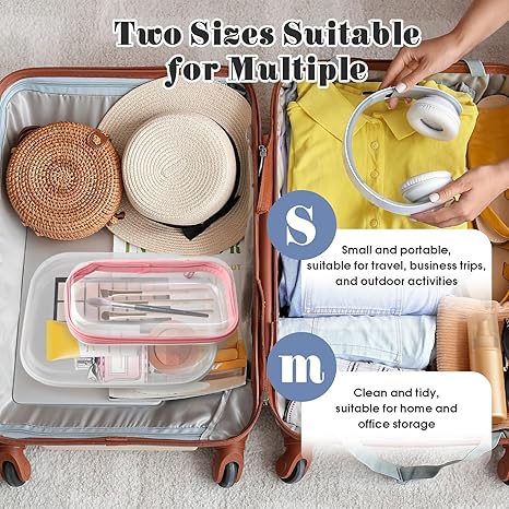 Clear Hard Shell Zipper Pouches: These durable cases feature clear visibility and are perfect for organizing cosmetics, clothes, and toiletries during travel or for home storage MOCCOOL